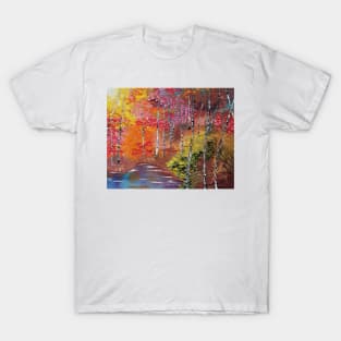 Autumn Woods Painting, Fall Decor, Autumn Decor, Country Cottage, Fall Trees, Falling Leaves, Colorful Leaves, Foilage T-Shirt